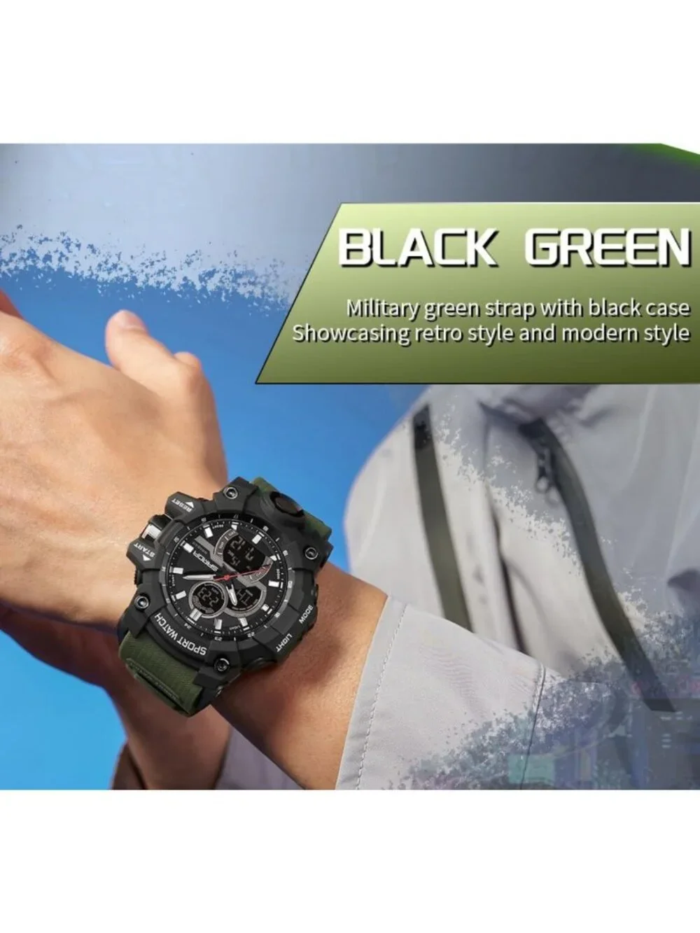 Men's Multifunctional Sports Outdoor Watch - Waterproof Analog Digital Quartz